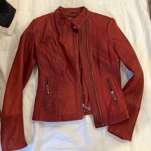 Michael Kors leather red jacket
